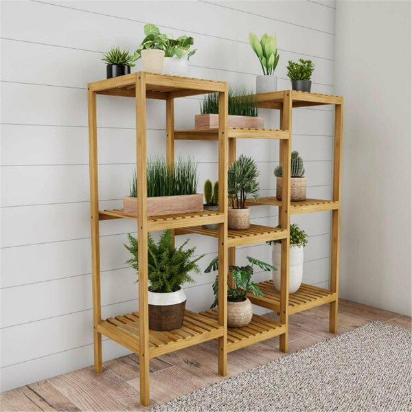 Pure Garden Multi-Level Plant Stand, Natural Wood 50-LG5004